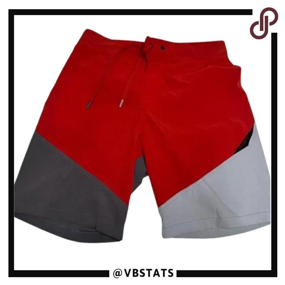 Hylete‎ Red/Gray Above Knee Performance Shorts in Size Small with 9" IS